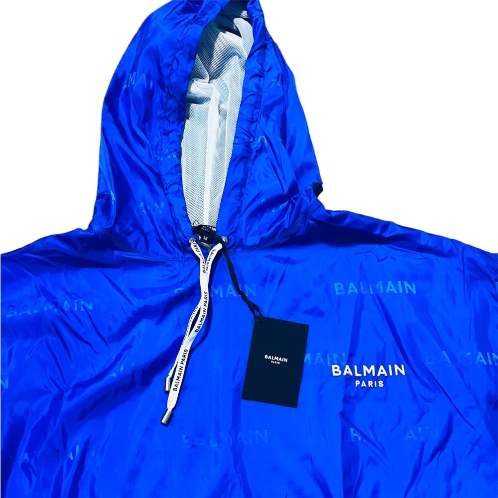 BALMAIN***Men’s Blue Jacquard Poncho***Med. $678 - Picture 3 of 6